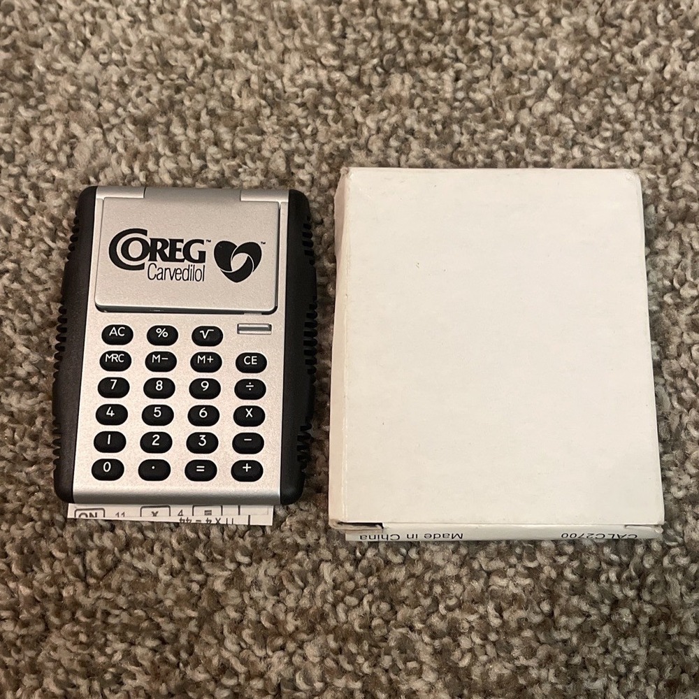Coreg Carvedilol Pharmaceutical Drug Rep Calculator Promo Ad High Blood Pressure